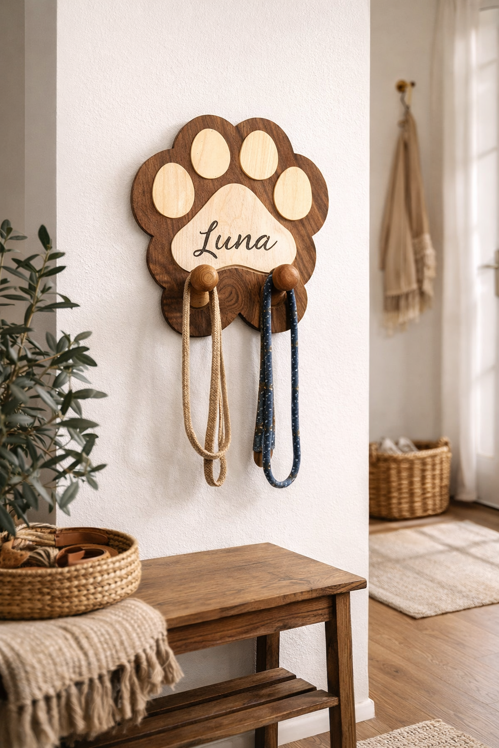 Customizable Engraved Wood Wall Organizer