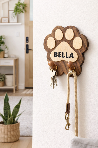 Customizable Engraved Wood Wall Organizer