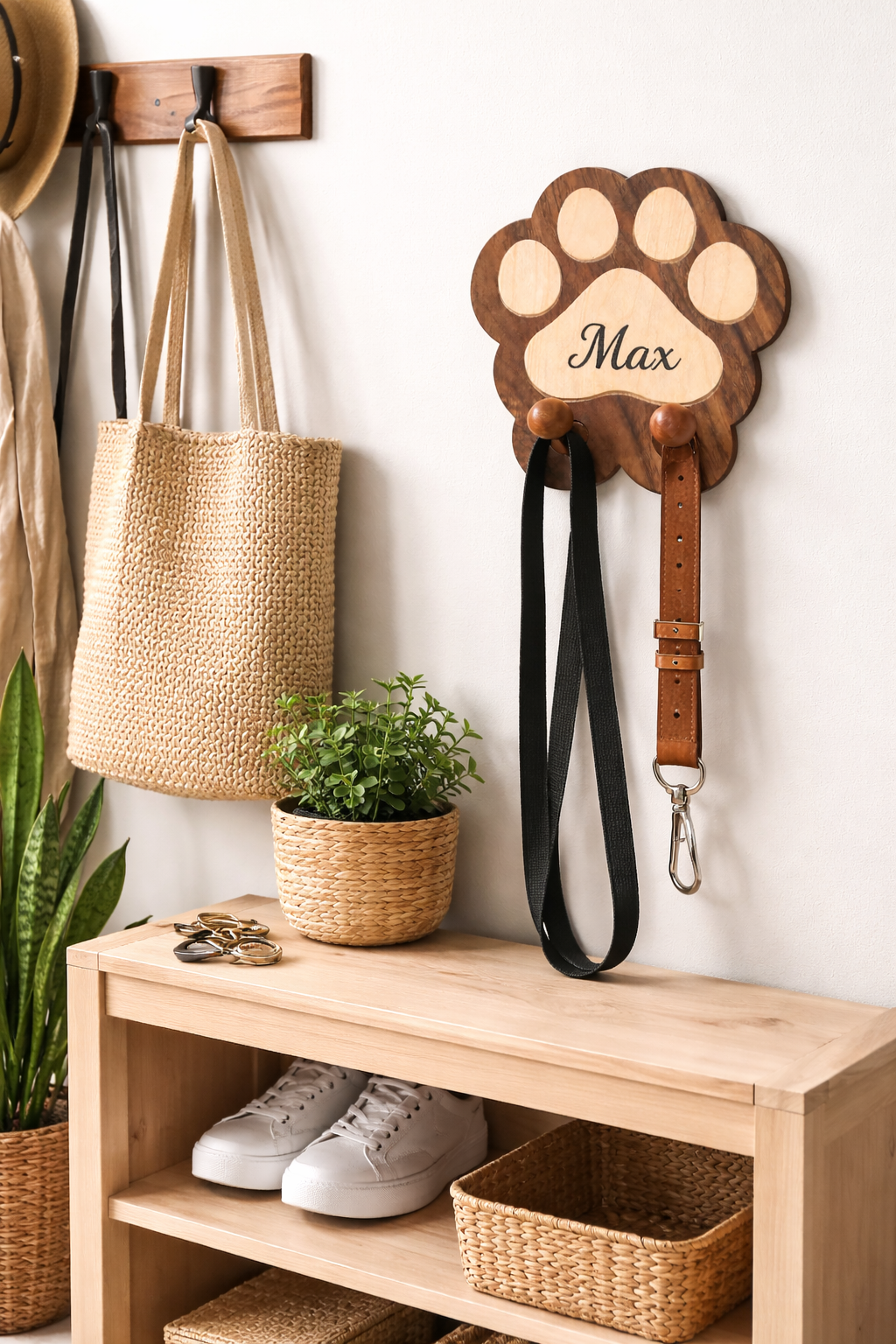 Customizable Engraved Wood Wall Organizer