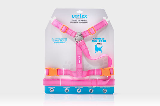 Vortex Aria Magnetic Harness & Leash Set - Flamingo Pink