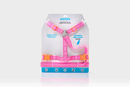 Vortex Aria Magnetic Harness & Leash Set - Flamingo Pink